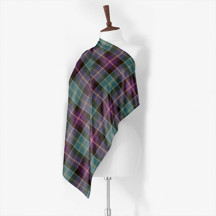 Bullman Weathered Tartan Classic Silk Habotai Square Scarf