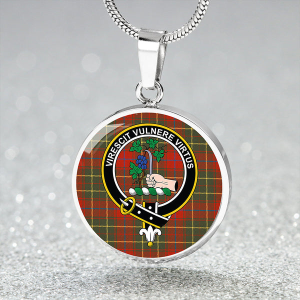 Burnett of Powis Ancient Clan Badge Tartan Classic Circle Necklace