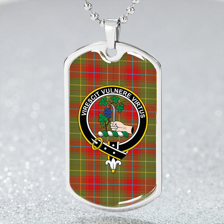Burnett of Powis Modern Clan Badge Classic Tartan Dog Tag Necklace