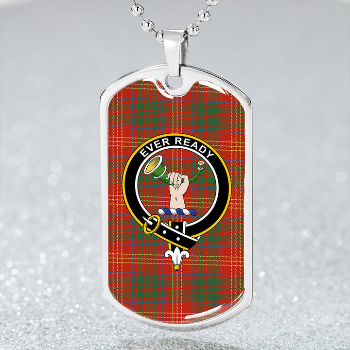 Burns 1930 Ancient Clan Badge Classic Tartan Dog Tag Necklace