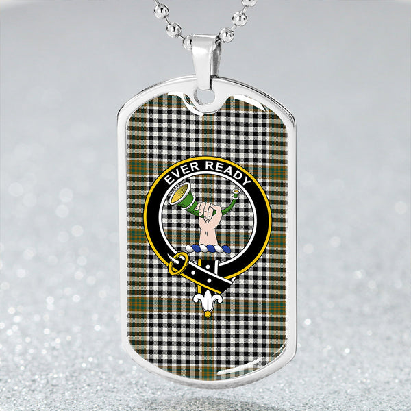 Burns Check (Burns Ayr) Weathered Clan Badge Classic Tartan Dog Tag Necklace