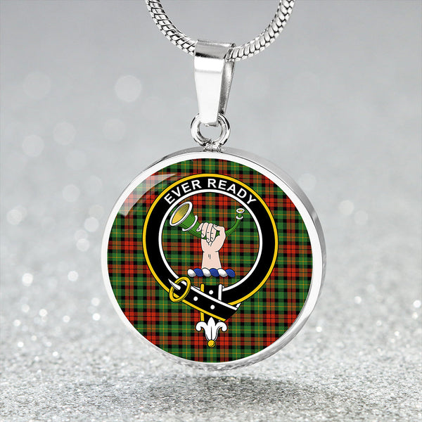 Burns Heritage Ancient Clan Badge Tartan Classic Circle Necklace