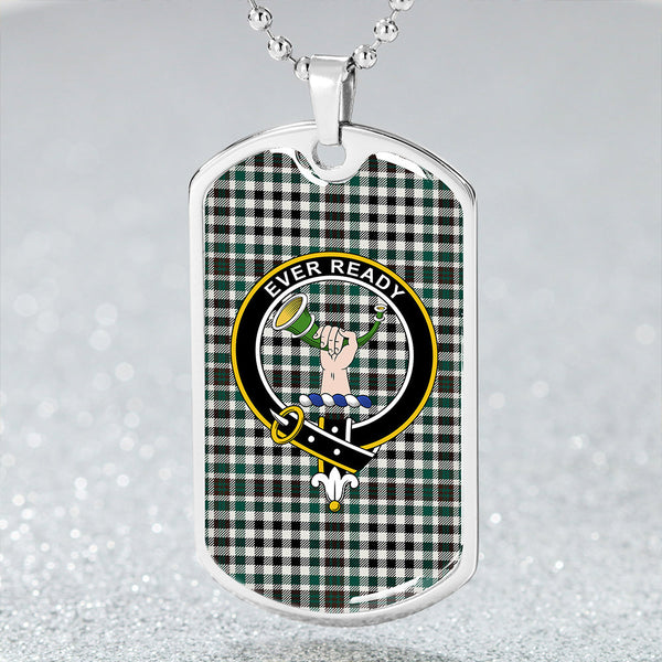 Burns Heritage Check Modern Clan Badge Classic Tartan Dog Tag Necklace
