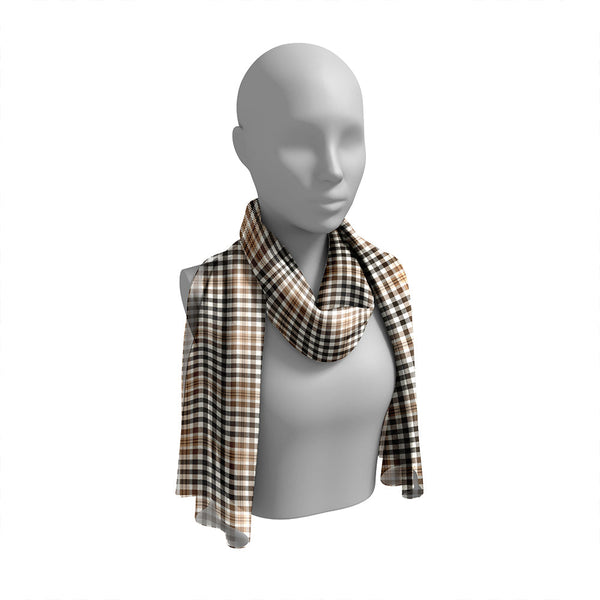 Burns Heritage Check Weathered Tartan Classic Silk Habotai Long Scarf