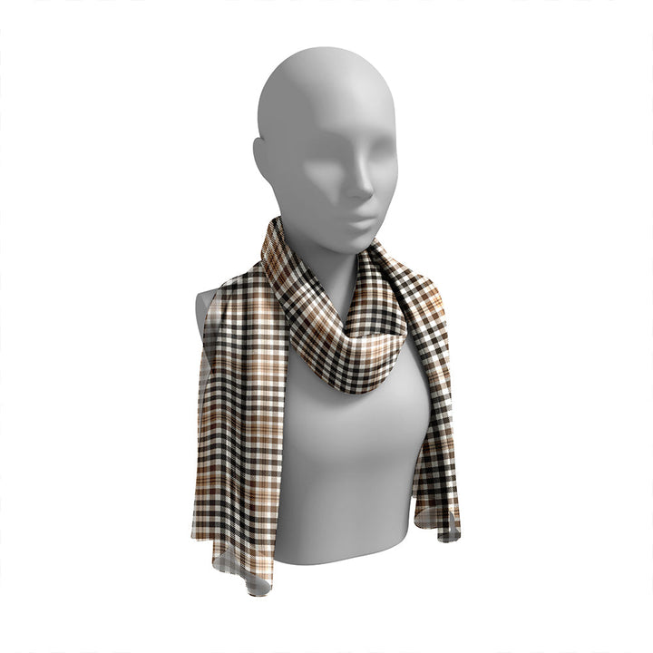 Burns Heritage Check Weathered Tartan Classic Silk Habotai Long Scarf