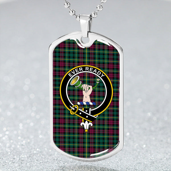 Burns Heritage Modern Clan Badge Classic Tartan Dog Tag Necklace