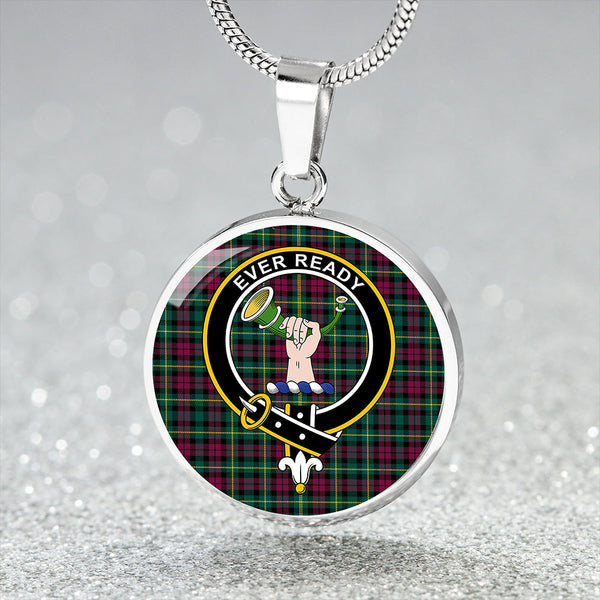Burns Heritage Modern Clan Badge Tartan Classic Circle Necklace