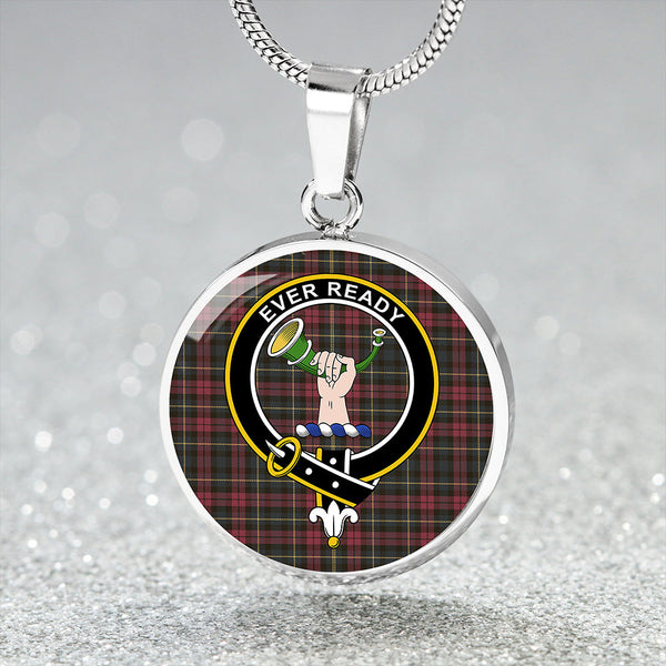Burns Heritage Weathered Clan Badge Tartan Classic Circle Necklace