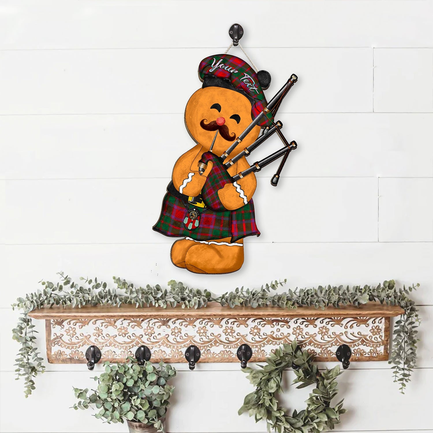 Caledonian (MacKintosh #3) Ancient Crest Tartan Wooden Sign Gingerbread ...