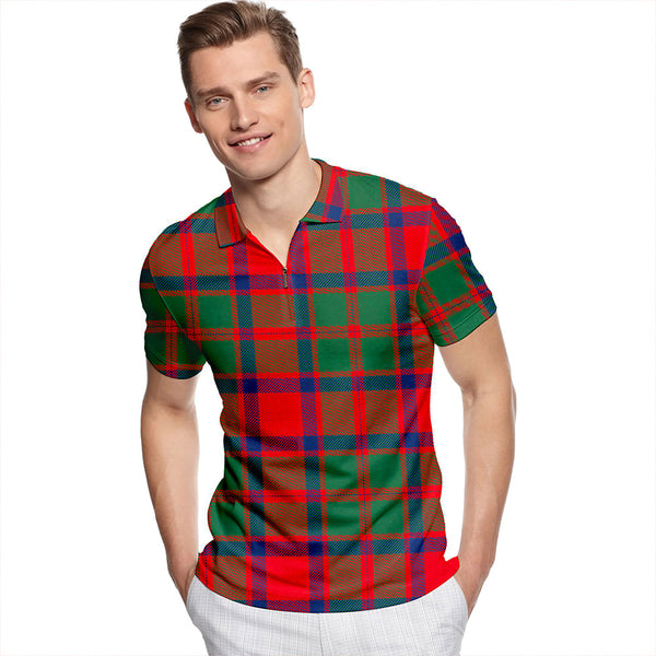 Caledonian (MacKintosh #3) Modern Tartan Classic Lapel Zip Short Sleeve Polo