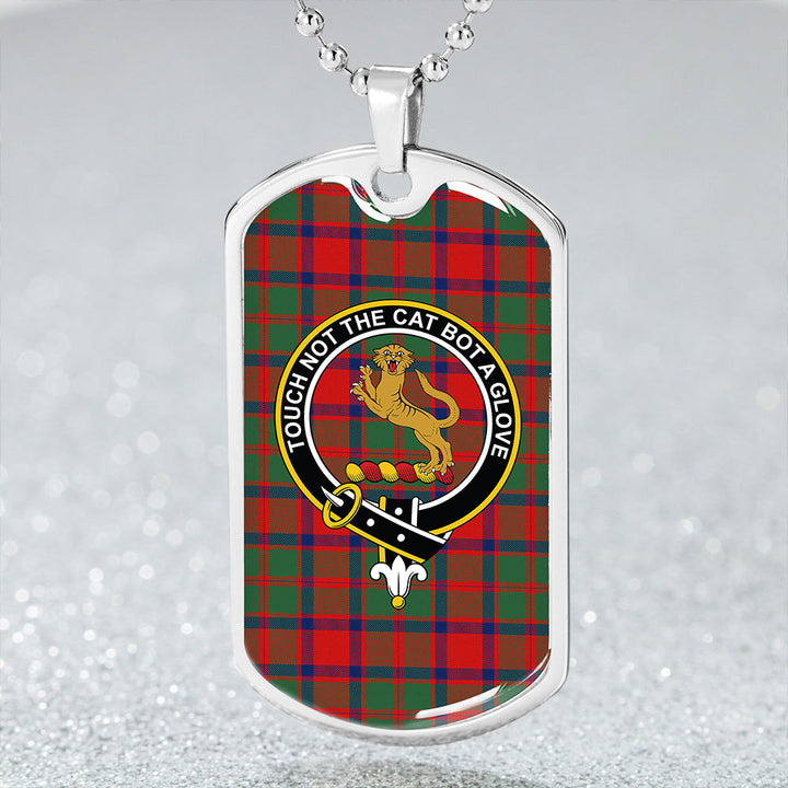 Caledonian (MacKintosh #3) Modern Clan Badge Classic Tartan Dog Tag Necklace