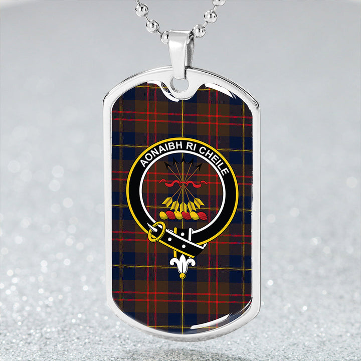 Cameron Hunting Modern 2 Clan Badge Classic Tartan Dog Tag Necklace