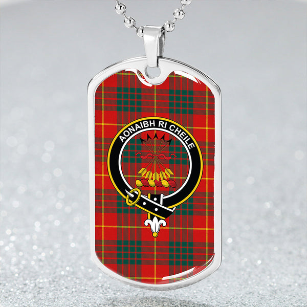 Cameron Modern 2 Clan Badge Classic Tartan Dog Tag Necklace