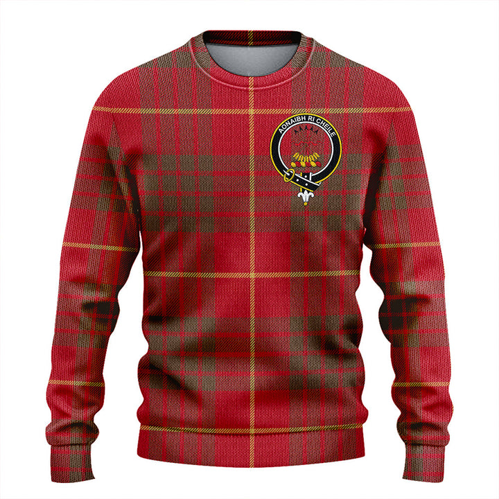 Cameron Weathered 2 Clan Badge Tartan Knitted Sweater