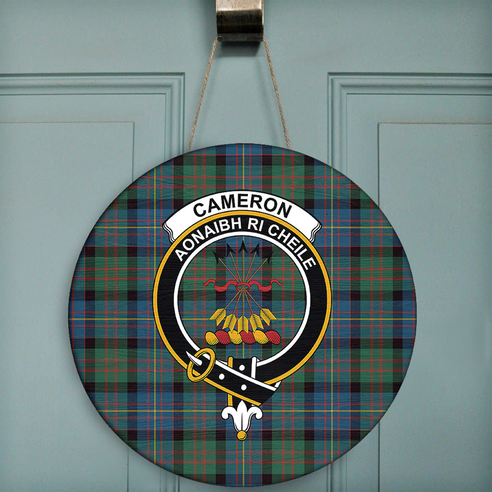 Cameron Of Erracht Modern Tartan Crest Black Garden Flag - Gold Thistle Style main image 1