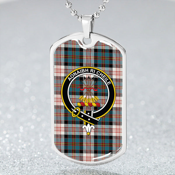 Cameron of Erracht Dress Ancient 2 Clan Badge Classic Tartan Dog Tag Necklace