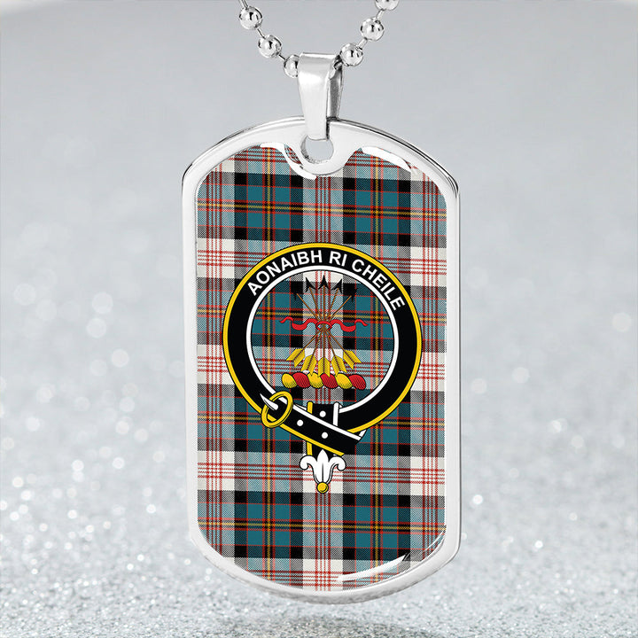 Cameron of Erracht Dress Ancient 2 Clan Badge Classic Tartan Dog Tag Necklace