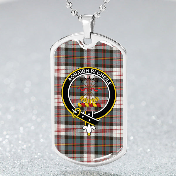 Cameron of Erracht Dress Weathered 2 Clan Badge Classic Tartan Dog Tag Necklace