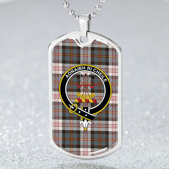 Cameron of Erracht Dress Weathered 2 Clan Badge Classic Tartan Dog Tag Necklace