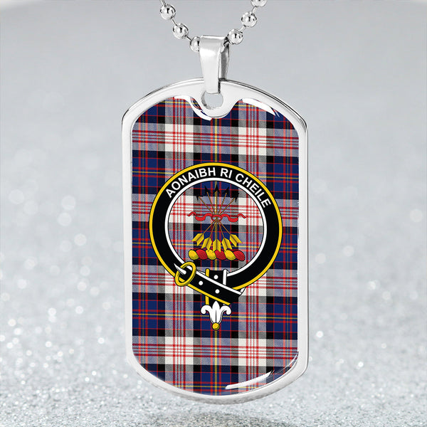 Cameron of Erracht Dress #2 Modern 2 Clan Badge Classic Tartan Dog Tag Necklace