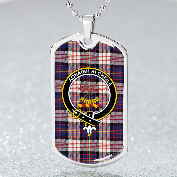 Cameron of Erracht Dress #2 Modern 2 Clan Badge Classic Tartan Dog Tag Necklace