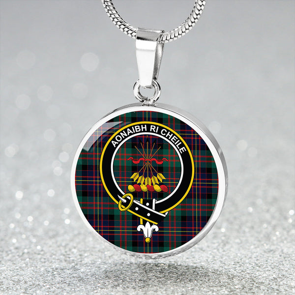 Cameron of Erracht Modern 2 Clan Badge Tartan Classic Circle Necklace