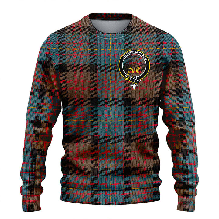 Cameron of Erracht Weathered 2 Clan Badge Tartan Knitted Sweater