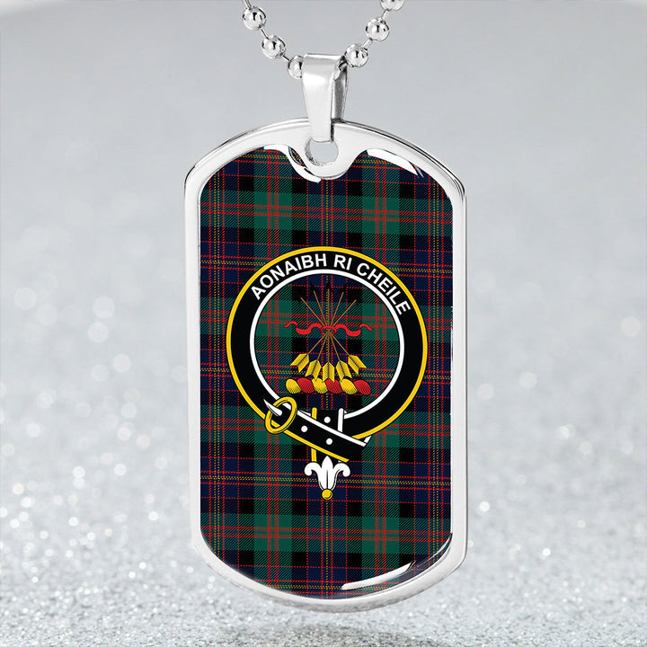 Cameron of Erracht #3 Modern 2 Clan Badge Classic Tartan Dog Tag Necklace