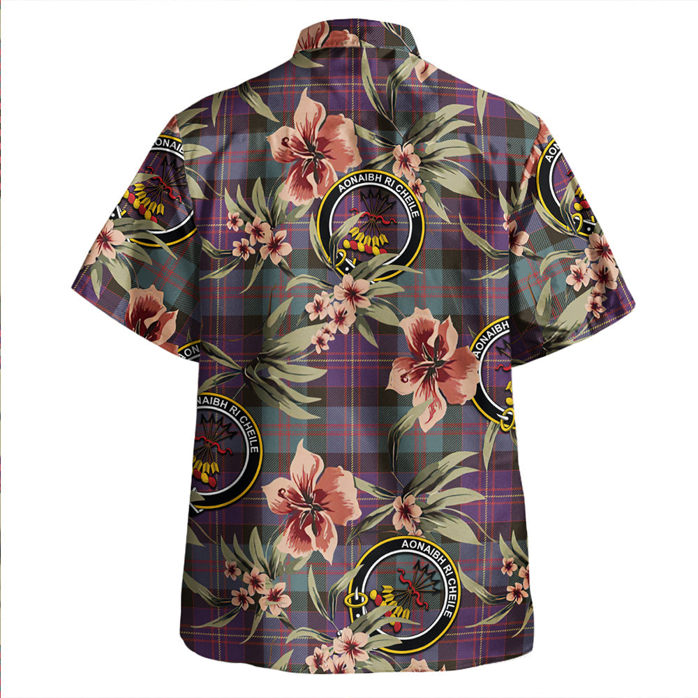 Campbell of Cawdor Dress Tartan Vintage Leaves Hawaiian Shirt