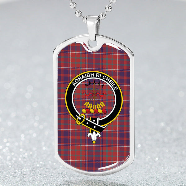 Cameron of Locheil Weathered 2 Clan Badge Classic Tartan Dog Tag Necklace