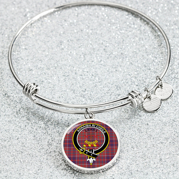 Cameron of Locheil Weathered 2 Clan Badge Tartan Classic Circle Bangle