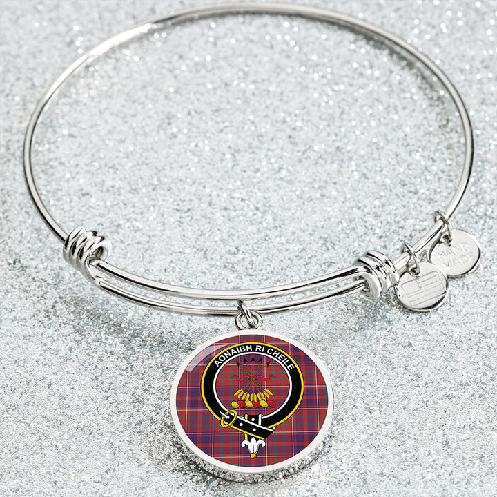Cameron of Locheil Weathered 2 Clan Badge Tartan Classic Circle Bangle