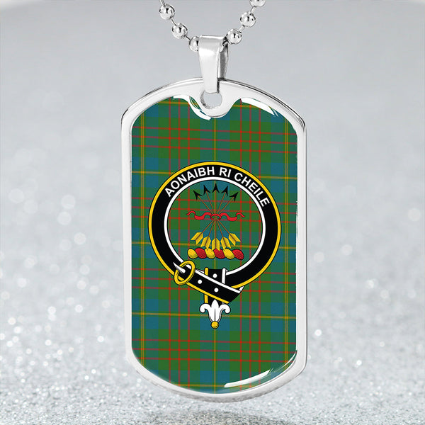 Cameron of Lochiel Hunting Ancient 2 Clan Badge Classic Tartan Dog Tag Necklace