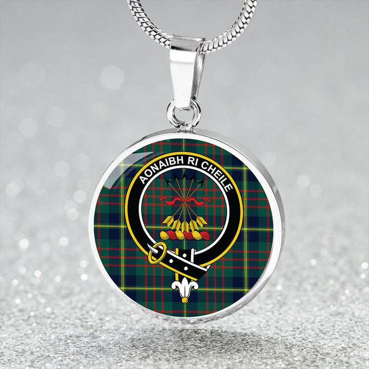 Cameron of Lochiel Hunting Modern 2 Clan Badge Tartan Classic Circle Necklace