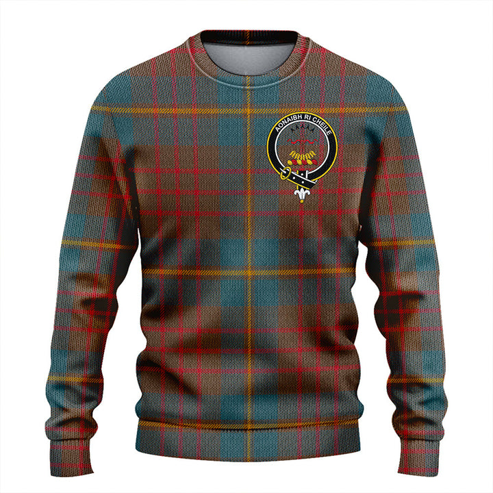 Cameron of Lochiel Hunting Weathered 2 Clan Badge Tartan Knitted Sweater