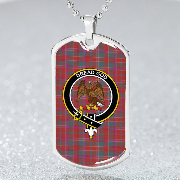 Cameron of Lochiel #2 (Munro #2) Weathered Clan Badge Classic Tartan Dog Tag Necklace