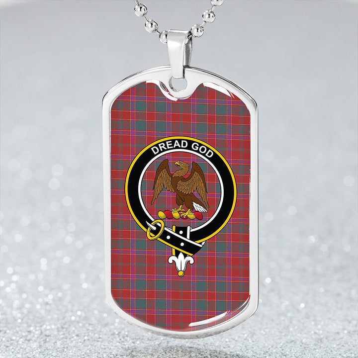Cameron of Lochiel #2 (Munro #2) Weathered Clan Badge Classic Tartan Dog Tag Necklace