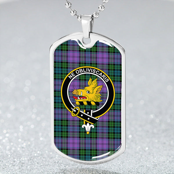 Campbell 42nd Dress Balhousie Ancient 2 Clan Badge Classic Tartan Dog Tag Necklace