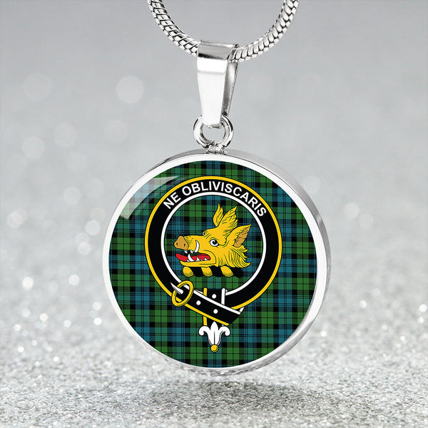 Campbell Ancient 2 Clan Badge Tartan Classic Circle Necklace