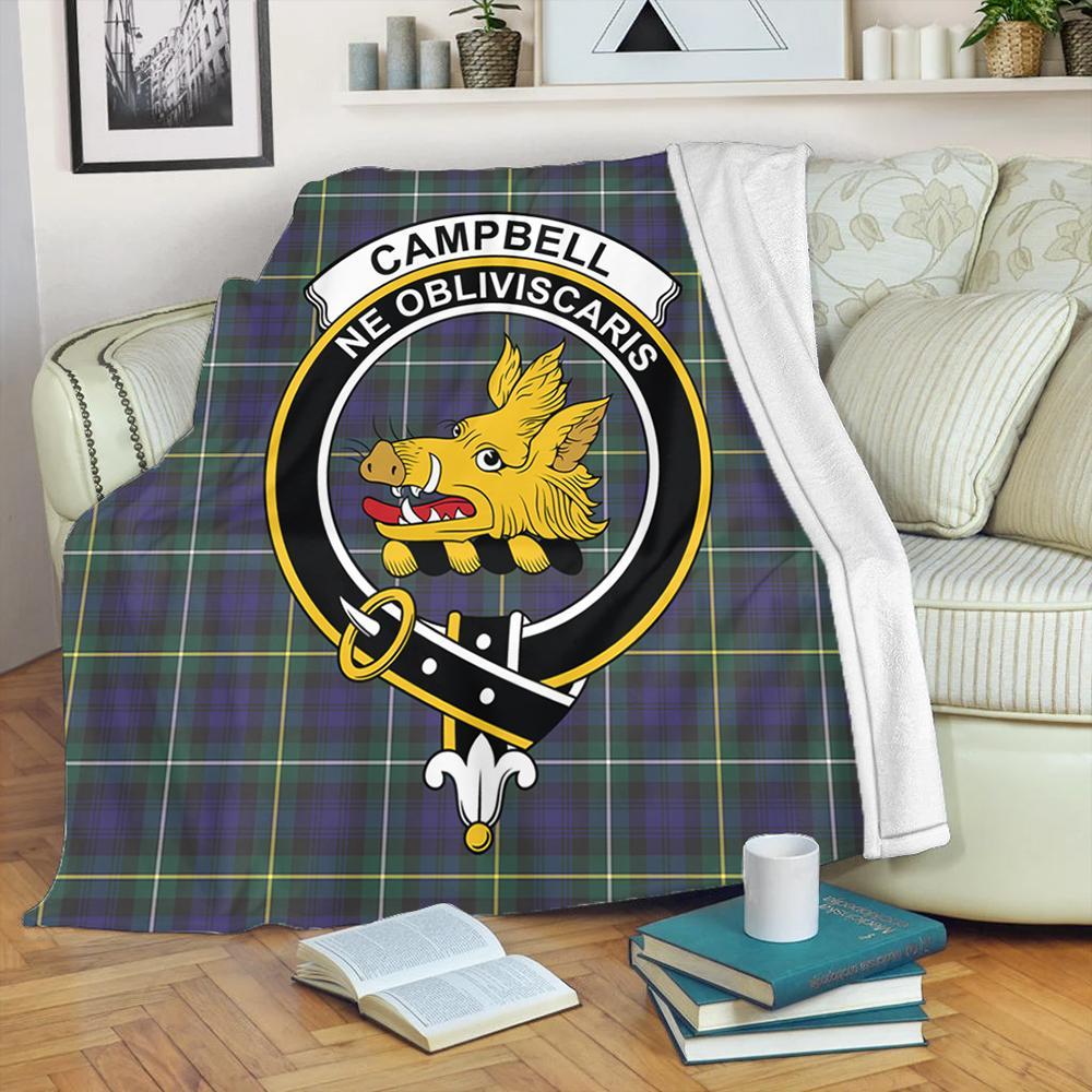 Campbell Argyll Modern Tartan Crest Premium Blanket