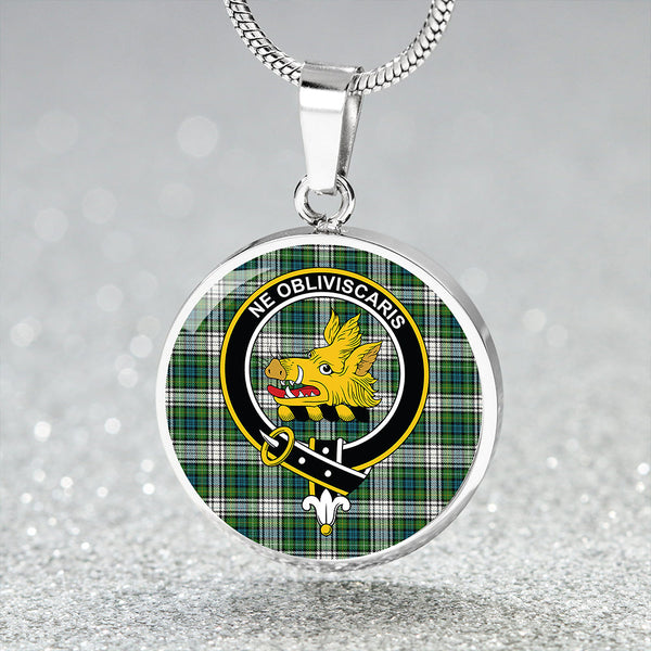 Campbell Dress Ancient 2 Clan Badge Tartan Classic Circle Necklace