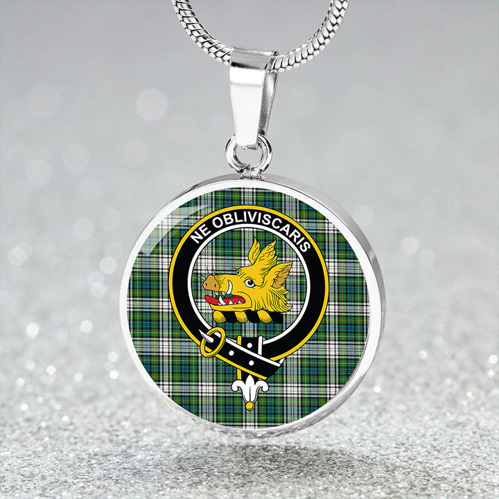 Campbell Dress Ancient 2 Clan Badge Tartan Classic Circle Necklace