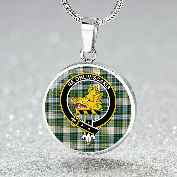 Campbell Dress #2 Ancient 2 Clan Badge Tartan Classic Circle Necklace
