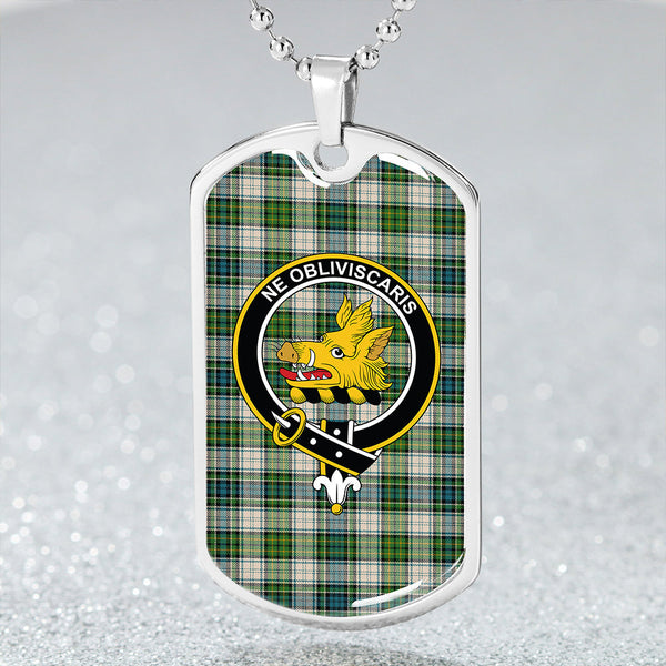 Campbell Dress #2 Ancient 2 Clan Badge Classic Tartan Dog Tag Necklace