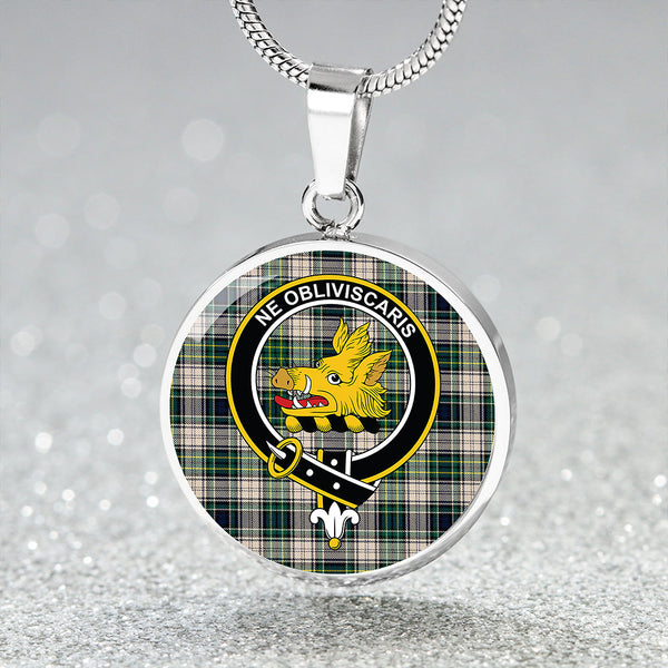 Campbell Dress #2 Modern 2 Clan Badge Tartan Classic Circle Necklace