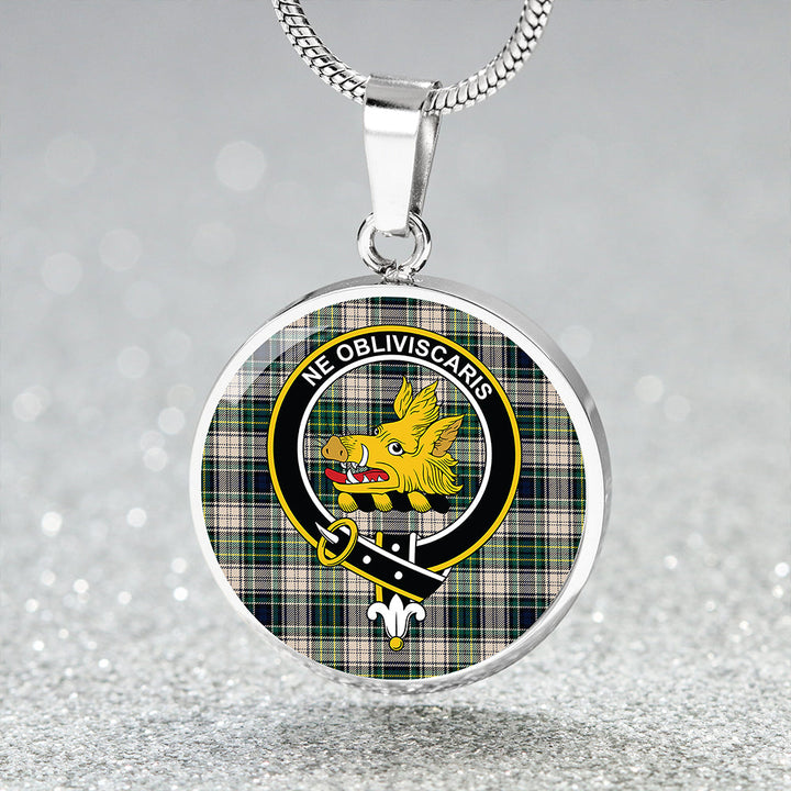 Campbell Dress #2 Modern 2 Clan Badge Tartan Classic Circle Necklace