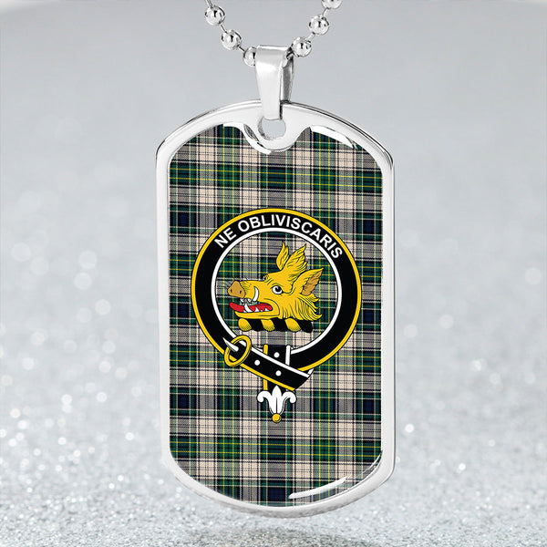 Campbell Dress #2 Modern 2 Clan Badge Classic Tartan Dog Tag Necklace