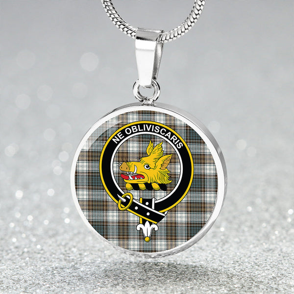 Campbell Dress #2 Weathered 2 Clan Badge Tartan Classic Circle Necklace