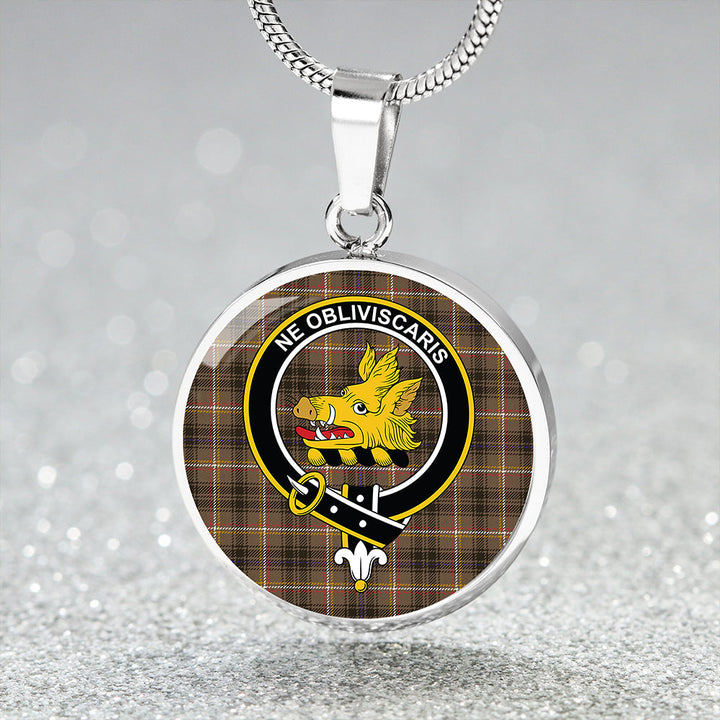 Campbell Marquis of Lorne Weathered 2 Clan Badge Tartan Classic Circle Necklace