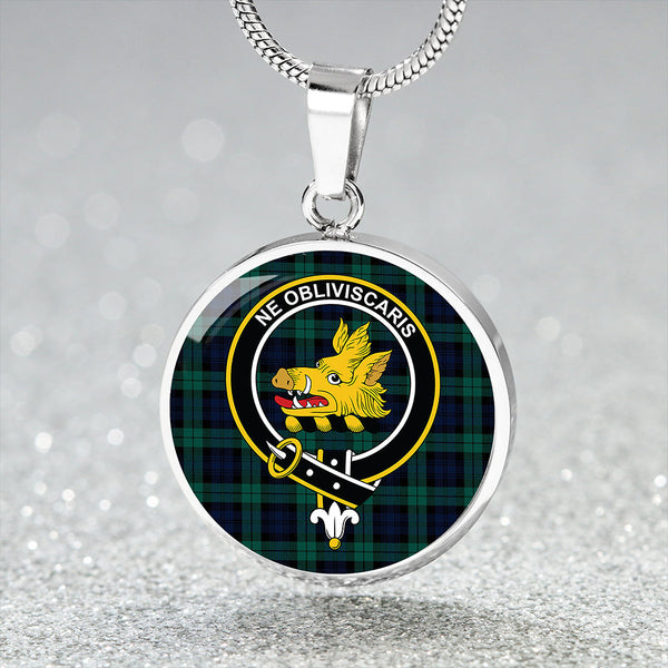 Campbell Modern 2 Clan Badge Tartan Classic Circle Necklace